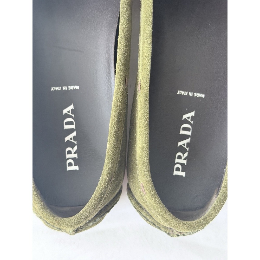Prada Suede Driving Loafers Moccasins Shoes US 9/EU 39.5 Olive Green Old Money - Picture 12 of 16